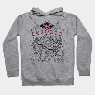 Cottagecore Mushroom Dark Academia Moon Phases Hoodie